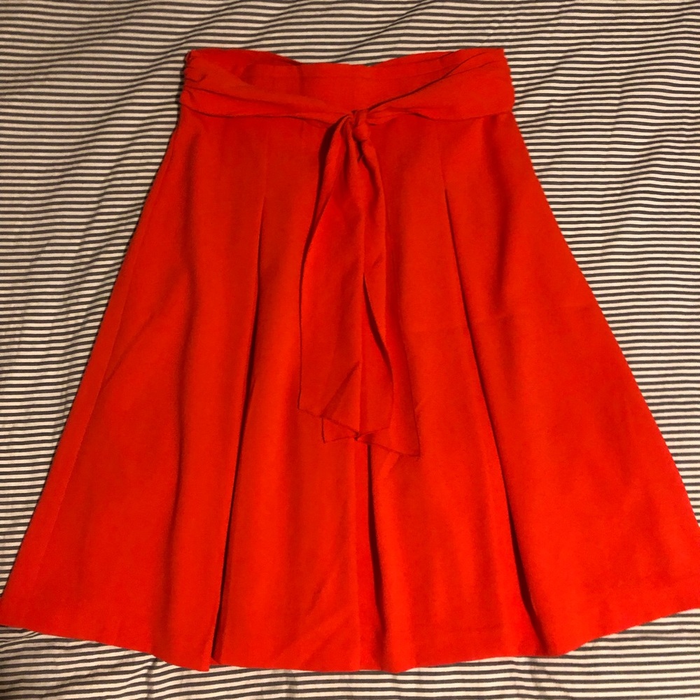 Orange midi skirt Ann Taylor